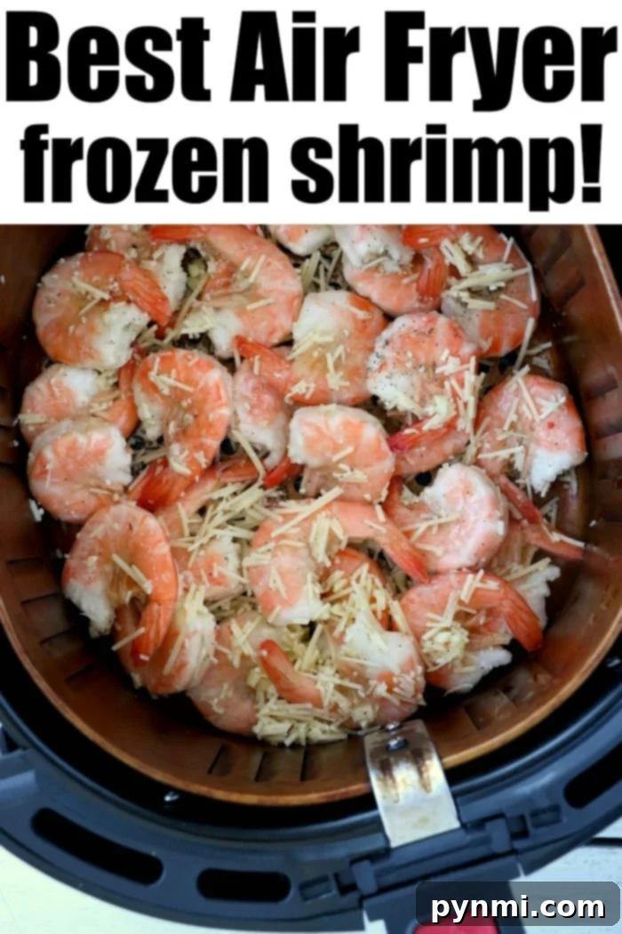 Frozen shrimp in an air fryer comes out delicious in no time at all! Forget to defrost dinner? NO problem in your Ninja Foodi or other brand. Try this! #airfryer #airfryershrimp #shrimp #ninjafoodi #ninjafoodishrimp #frozenshrimp frozen shrimp in air fryer