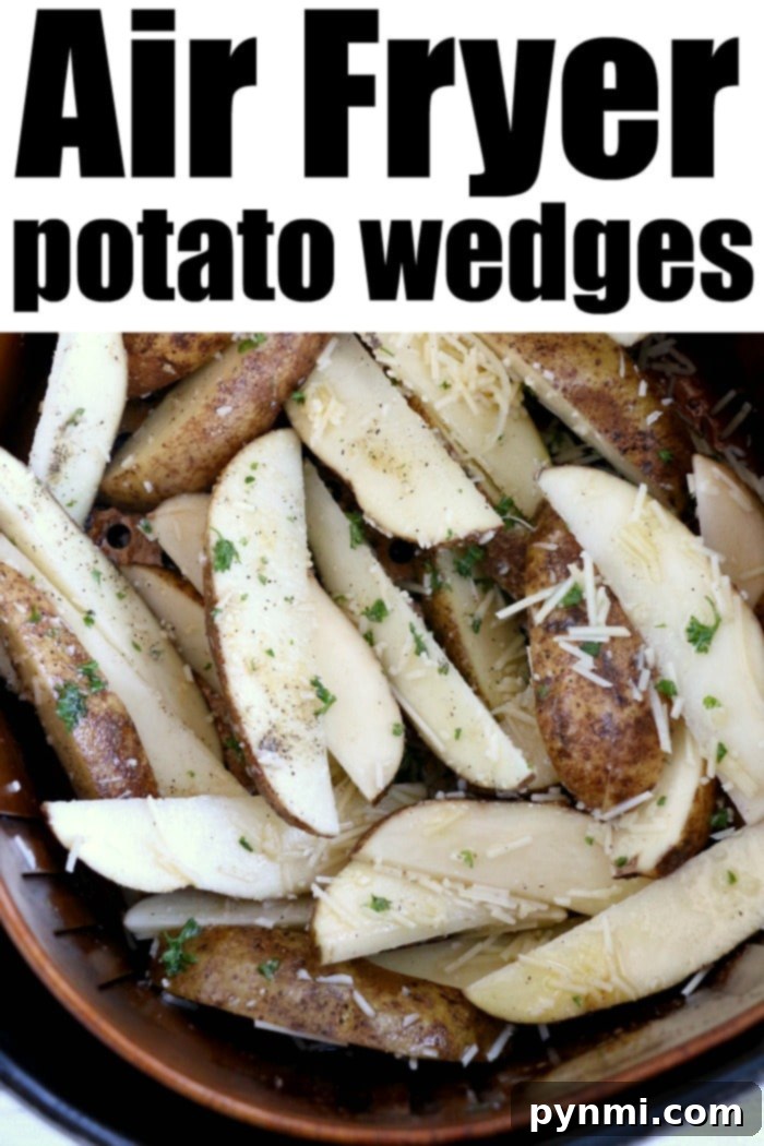 Best air fryer potato wedges are the best side dish or snack. Just slice and cook with some olive oil and parmesan for a mouth watering bite you'll love. potato wedges
