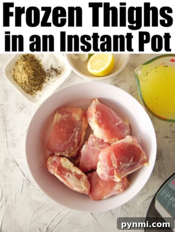No Thaw Instant Pot Chicken Thighs 5 Instant Pot chicken thighs with sauce and seasoning