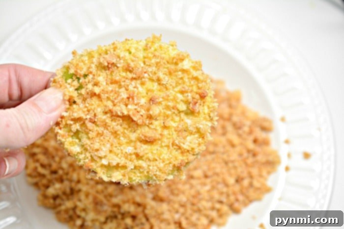 Crispy Air-Fried Green Tomatoes 5 air fryer tomatoes - Green tomatoes getting ready for the air fryer