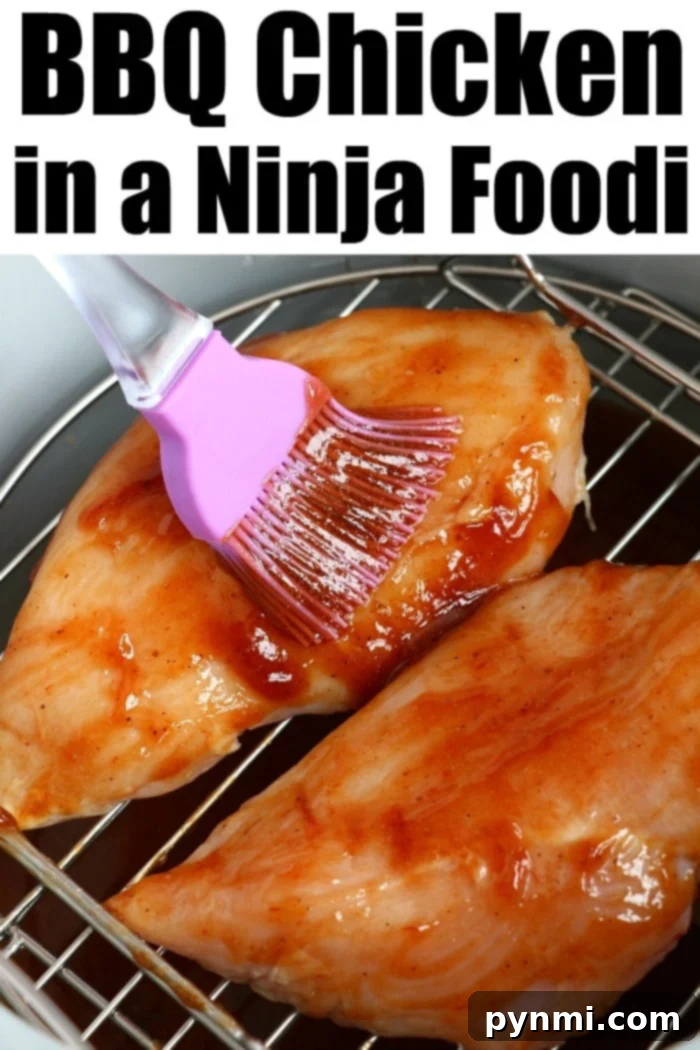 Barbecue Ninja Foodi chicken breast with no breading is a low carb keto dinner that even your kids will love. Tender protein with a bit of crisp on the outside. #ninjafoodi #chicken #pressurecooker Pressure cooker chicken in Ninja Foodi with a rich barbecue glaze