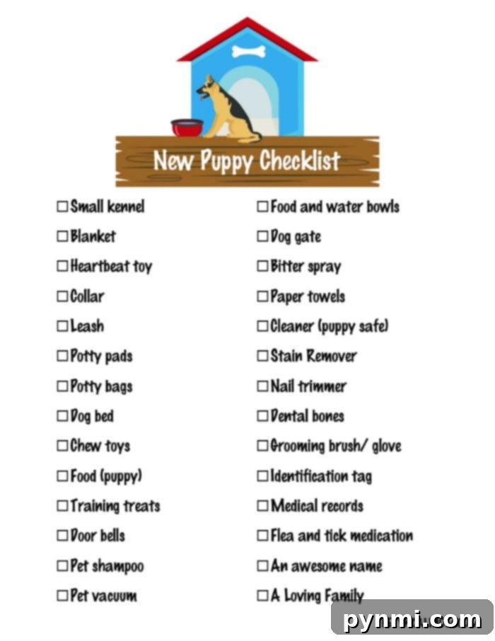 Your Print-Ready Puppy Welcome Kit 9 Free printable new puppy checklist for preparing your home