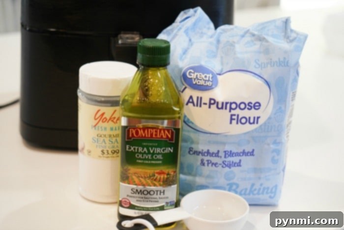 Golden Air-Fried Tortillas 4 Easy tortilla recipe with flour, salt, and oil, showcasing its simple preparation.