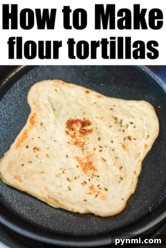 Beautifully cooked homemade flour tortillas, golden brown and ready to enjoy.