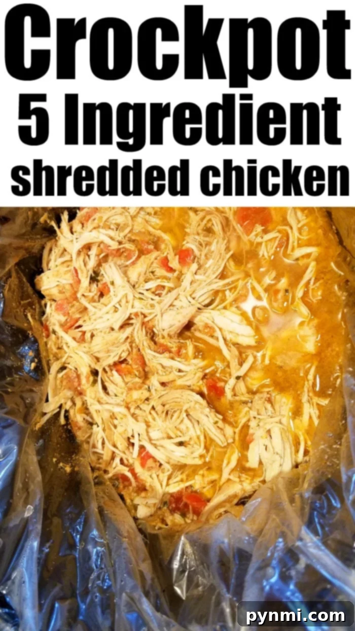 Crockpot chicken taco meat is great for meal prepping or made in large batches and frozen for later use. With a few ingredients you'll have a yummy meal. Delicious Crockpot Chicken Taco Meat, shredded and ready for a meal.