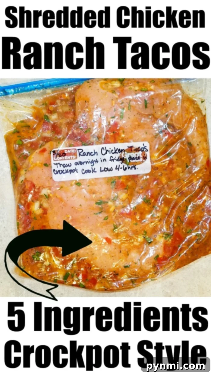 Crockpot chicken tacos are great for meal prepping or made in large batches and frozen for later use. With a few ingredients you'll have a yummy meal. A vibrant platter of slow cooker shredded chicken tacos with various toppings, ready to be enjoyed.