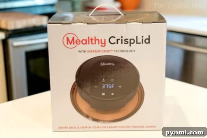 Mealthy CrispLid, showcasing how it converts an Instant Pot into an air fryer
