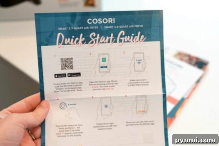 Cosori Smart Air Fryer, showcasing its modern design and digital interface