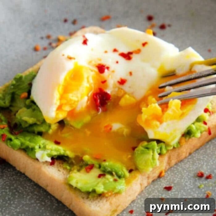 Perfectly poached eggs cooked in a pressure cooker, ready to serve.