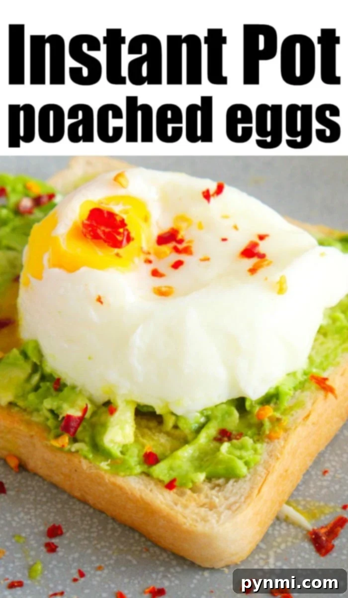 A plate of perfectly cooked Instant Pot poached eggs, ready to be enjoyed.
