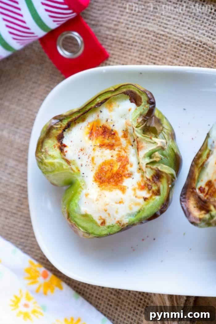 Air fryer eggs in pepper for breakfast.