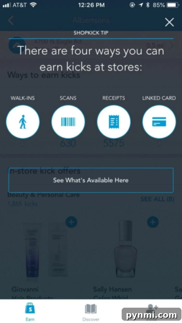 Shopkick App: Earn rewards for shopping Shopkick App interface showing how to earn rewards