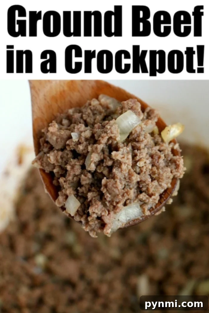 Effortless Crockpot Ground Beef Meals 10 Delicious cooked crockpot ground beef, perfect for a variety of meals.