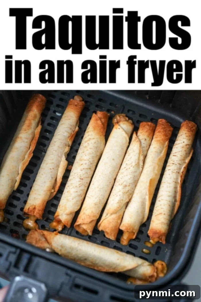 A vibrant platter of crispy taquitos, fresh salsa, and creamy guacamole, showcasing delicious frozen food prepared in an air fryer.