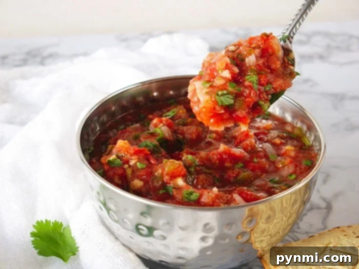 Flavor-Packed Air Fryer Tomatoes 6 Vibrant homemade salsa made with air fryer roasted tomatoes, garlic, and jalapeños.
