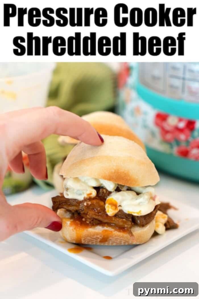 pressure cooker shredded beef