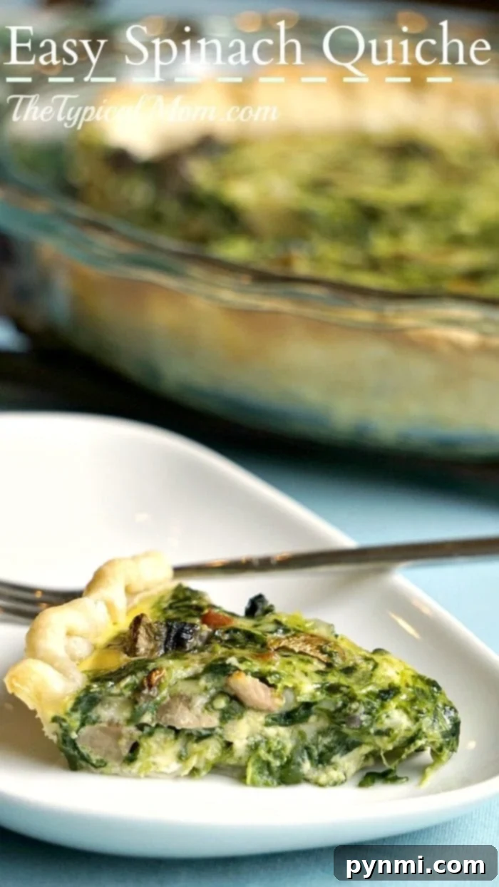 Two easy spinach quiches side-by-side in glass pie dishes on a wooden background, hinting at meal prep or entertaining.