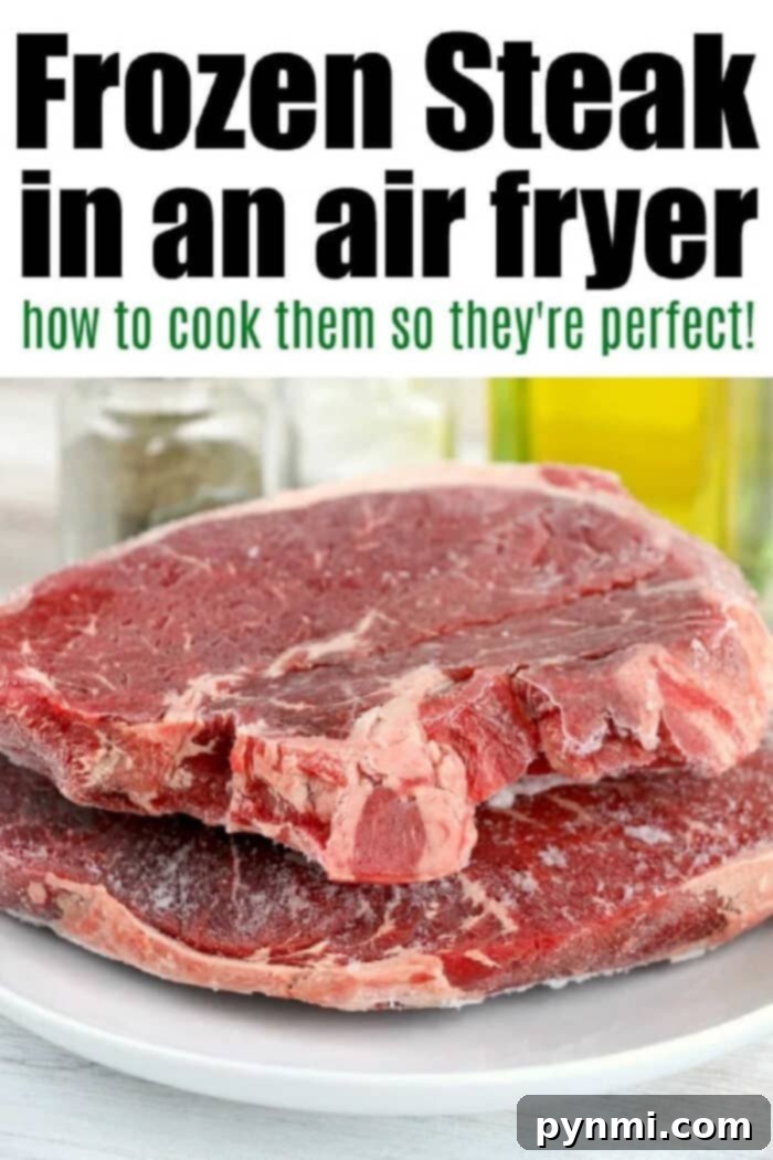 Never Thaw Again: Air Fryer Frozen Steak 3 Frozen Steak in Air Fryer with seasoning