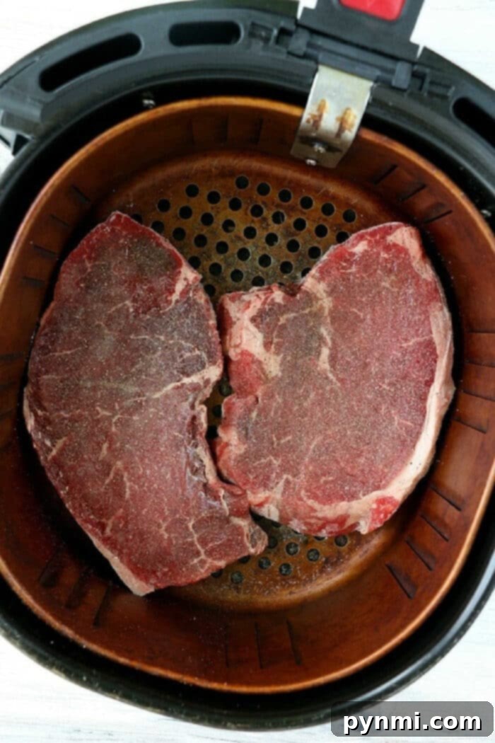 Never Thaw Again: Air Fryer Frozen Steak 4 Air Fryer Frozen Steak ready to be served