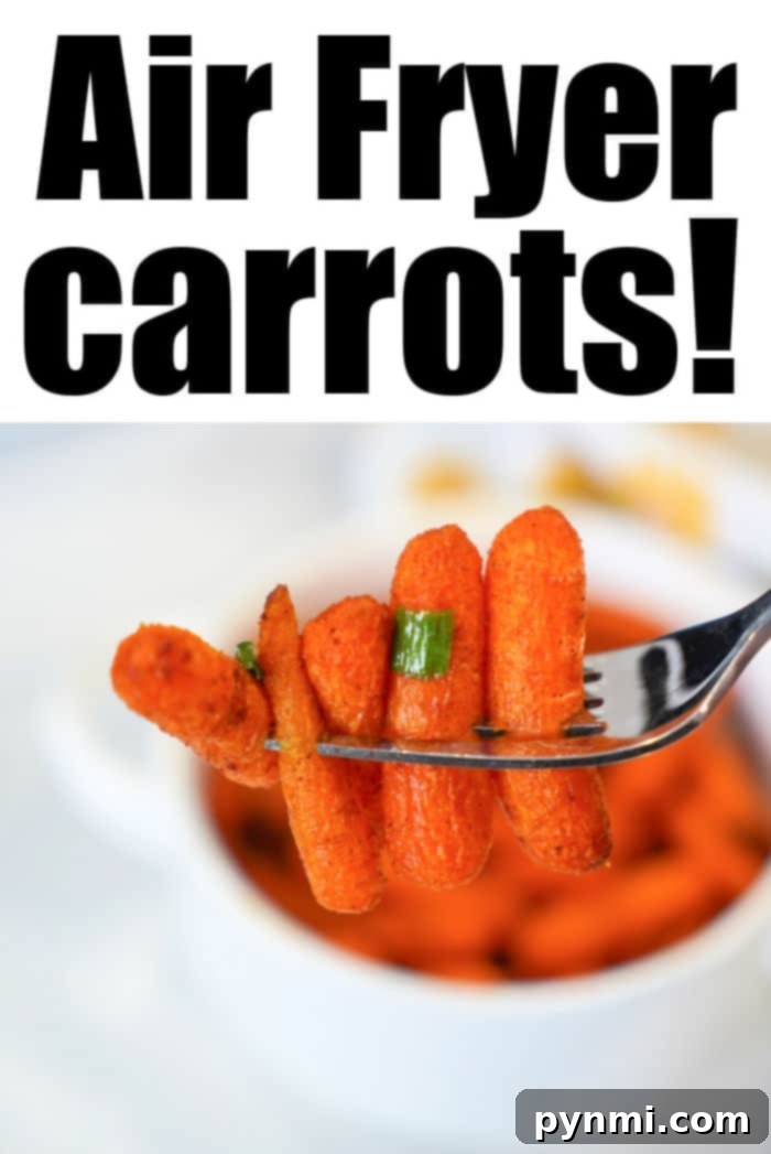 Crispy and tender air fryer carrots recipe, a healthy side dish