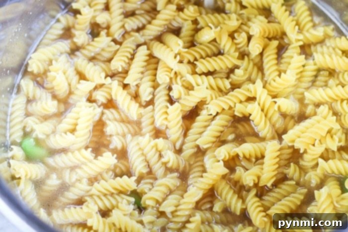 Instant Pot pasta dish, ready to be served
