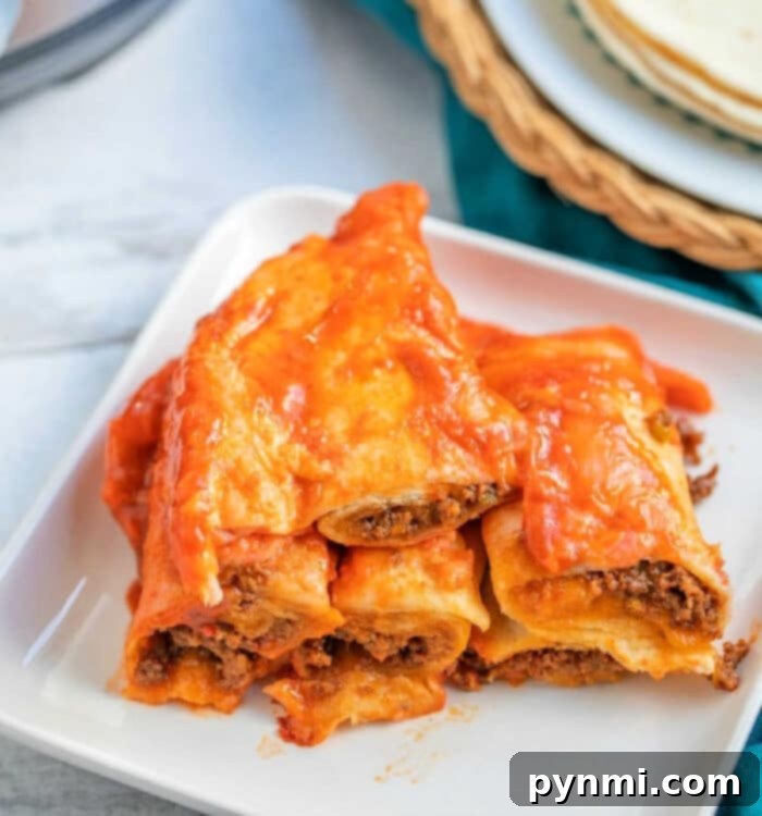 Instant Pot Enchiladas with a generous amount of melted cheese and sauce, ready to be served.