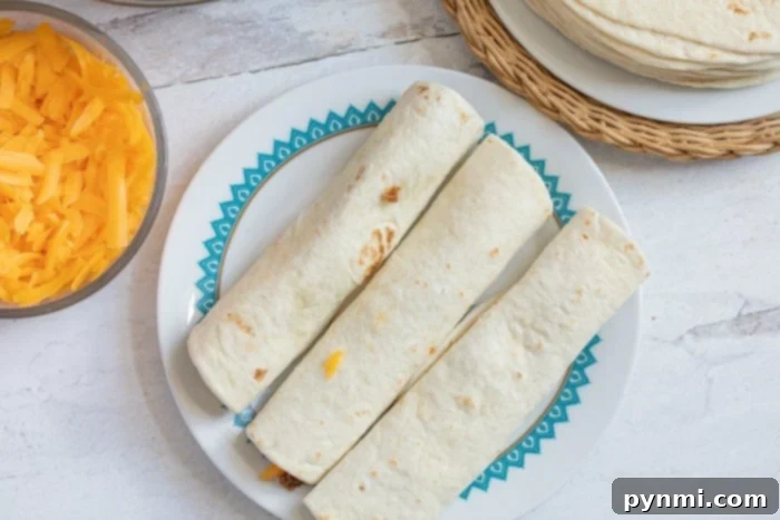 Instant Pot beef enchiladas piled high with melted cheese and fresh cilantro garnish.