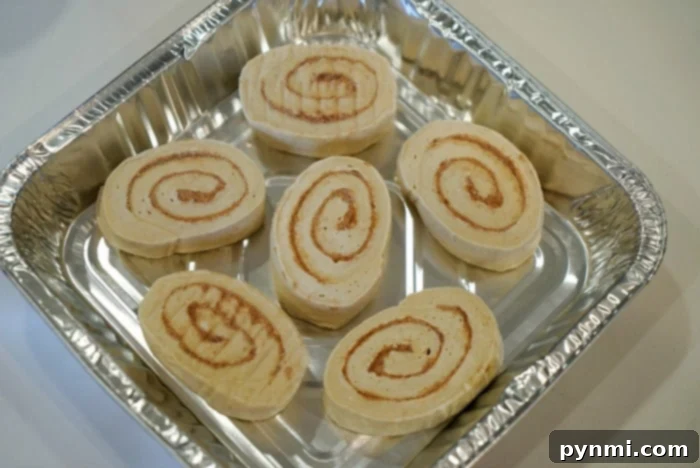 Irresistible Rhodes Cinnamon Rolls 6 A close-up view of the thawed frozen cinnamon rolls dough texture