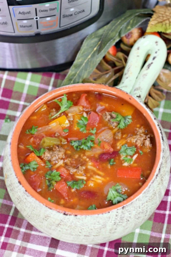 Instant Pot Stuffed Pepper Soup