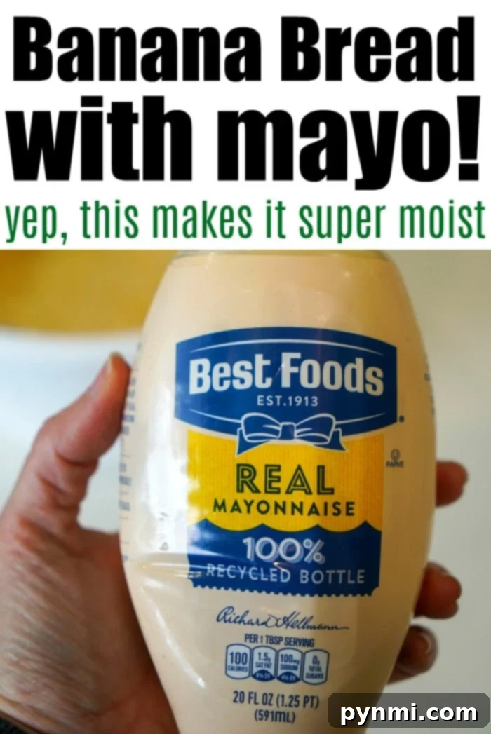 Mayonnaise Magic Banana Bread 3 Mayonnaise banana bread, super moist and delicious