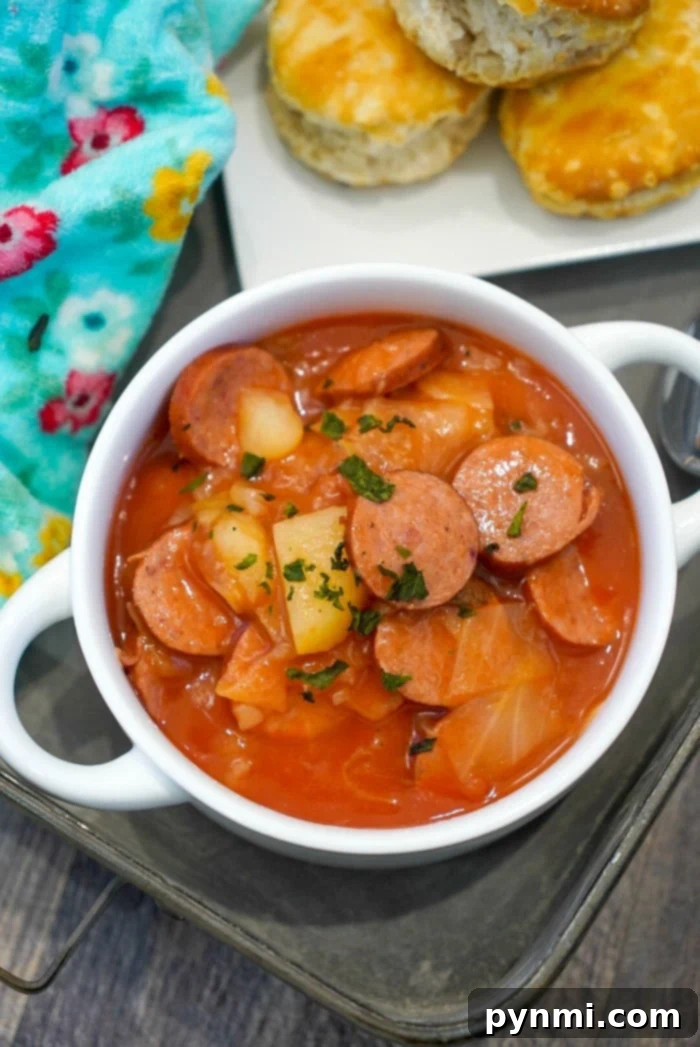 Zesty Mountain Dew Instant Pot Stew 2 Instant Pot sausage and cabbage stew with Mountain Dew
