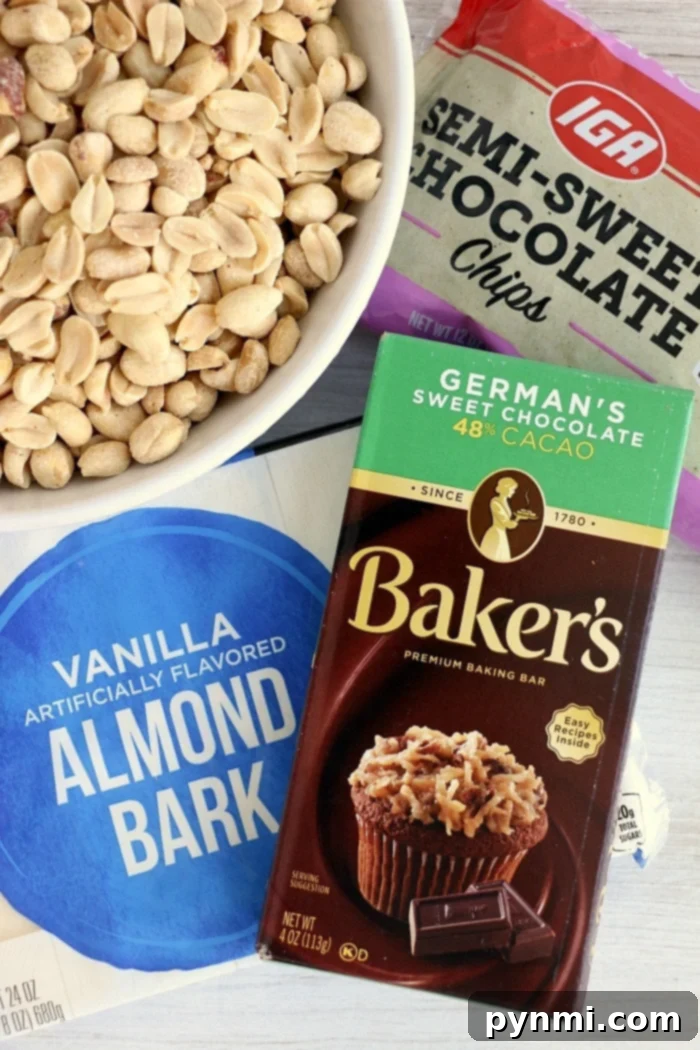 Easy Slow Cooker Peanut Clusters 3 Delicious and easy peanut clusters cooling on parchment paper