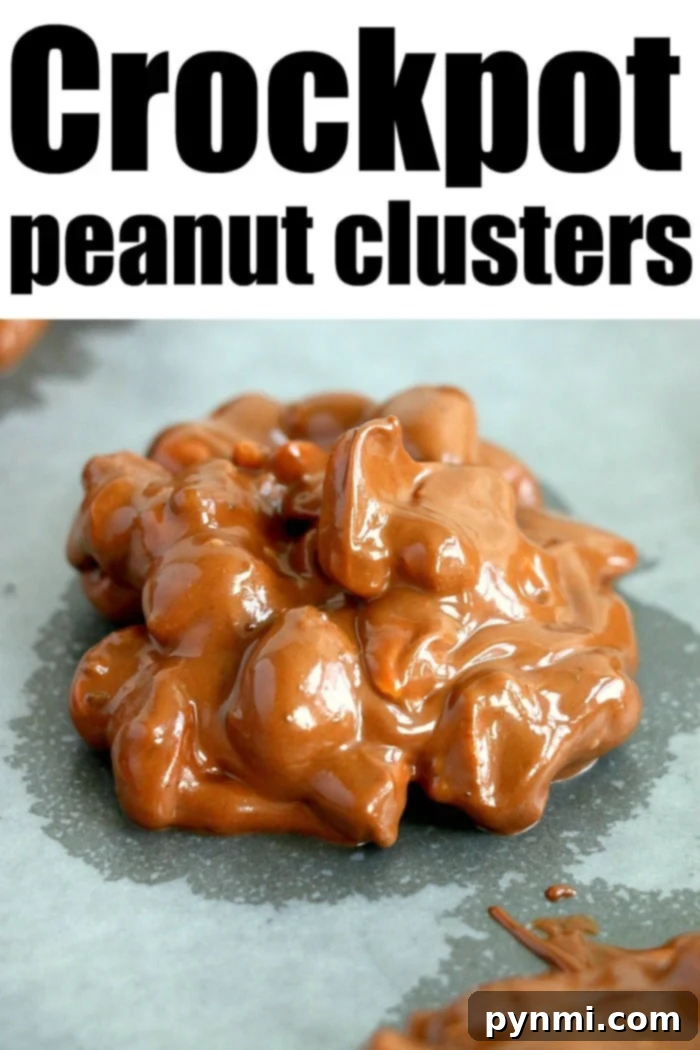Easy Slow Cooker Peanut Clusters 4 Crockpot Peanut Clusters in a festive tin for gifting