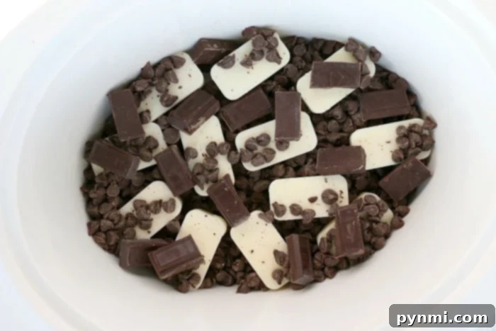 Easy Slow Cooker Peanut Clusters 5 Close-up of freshly made crockpot chocolate clusters