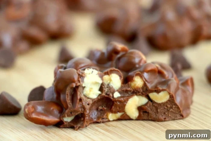 Easy Slow Cooker Peanut Clusters 7 Close-up of a homemade peanut clusters recipe