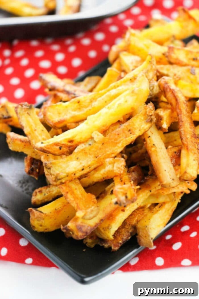 French Fries in Oven, golden and crispy