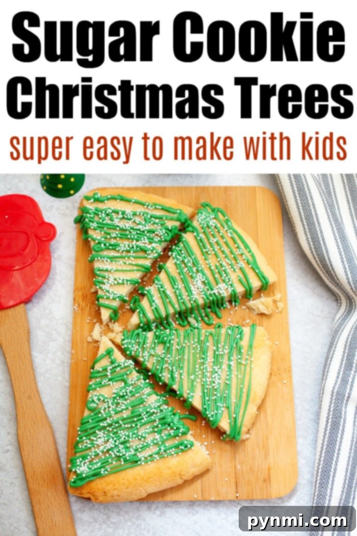 A stack of beautifully decorated easy Christmas tree cookies, ready for gifting or enjoying with family.