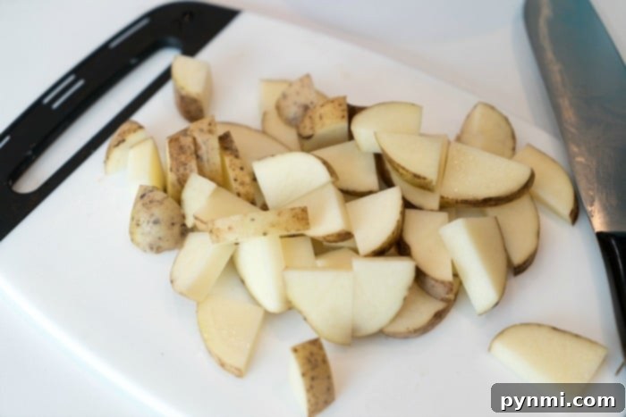 cubed potatoes for stew