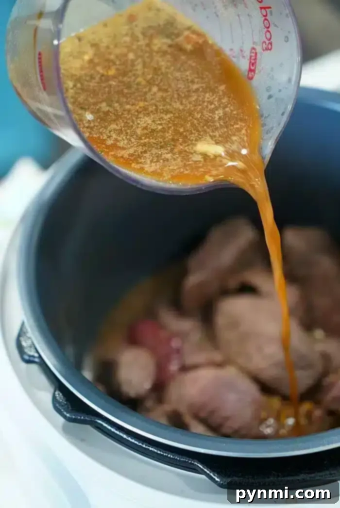 Instant Pot Mississippi Pot Roast with mashed potatoes