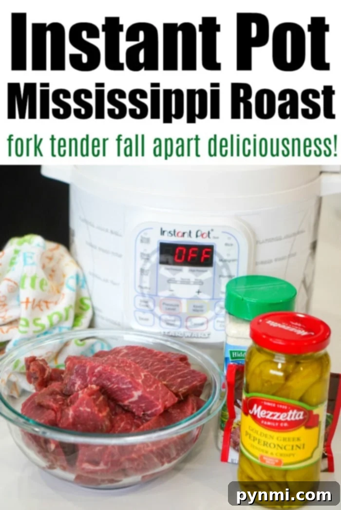 Instant Pot Mississippi Roast with peppers