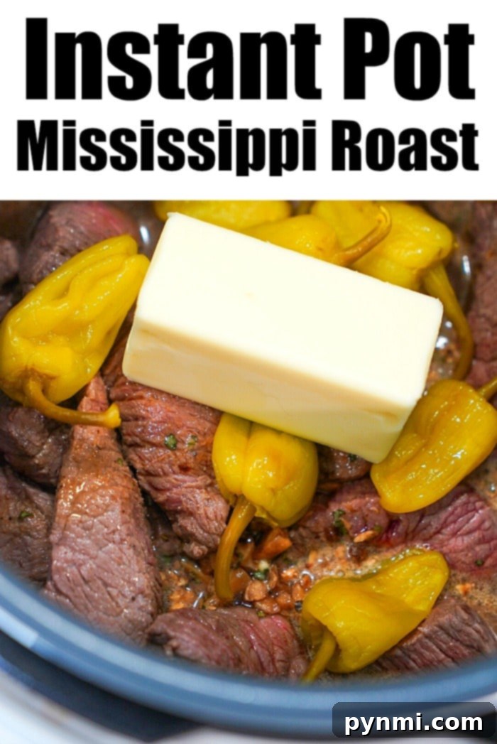 pressure cooker Mississippi Roast ready to serve