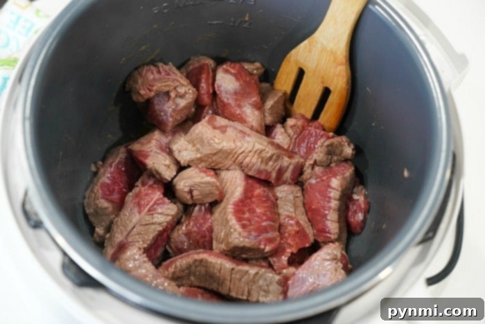 saute beef in instant pot