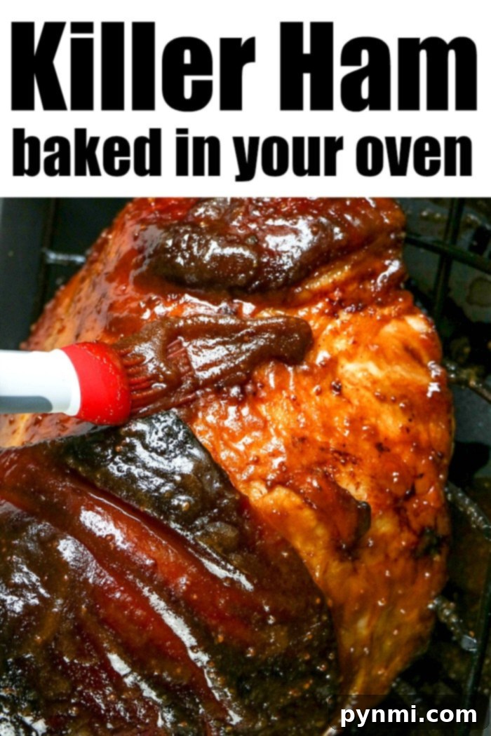 Decadent Bourbon Glazed Ham 8 Full spread of Bourbon Glazed Ham with side dishes