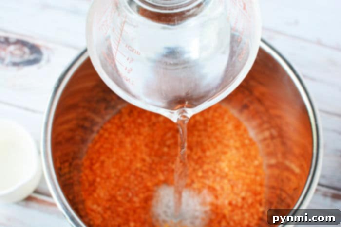 How to cook red lentils in a pressure cooker.
