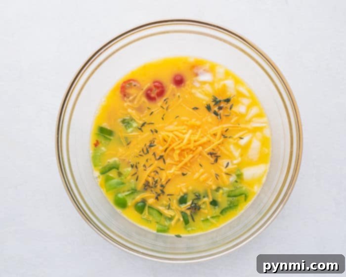 Effortless Air Fryer Quiche 5 omelette ingredients