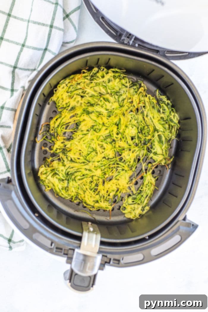Crispy Air Fryer Zucchini Delights 10 Air fryer zucchini noodles recipe, a healthy pasta alternative.