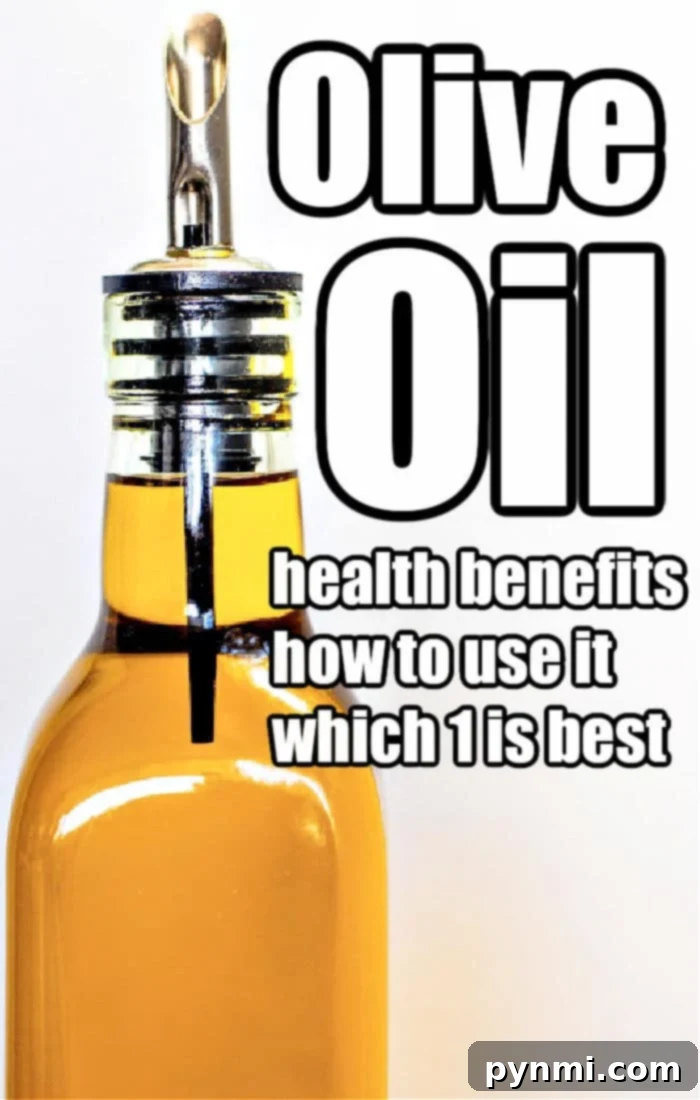 Olive Oil Magic: Enhancing Your Hair and Your Meals 2 A bottle of golden extra virgin olive oil with fresh olives and leaves, symbolizing health benefits.