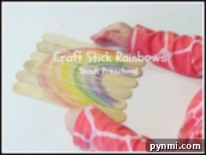 Craft Stick Rainbows puzzle activity for kids
