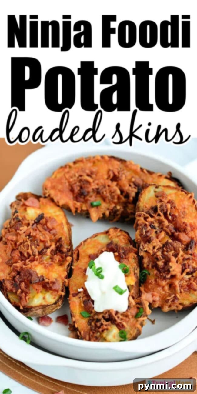 ninja foodi potato skins - A platter of various loaded potato skins, some with green onions, others with a mix of toppings, showcasing diversity.