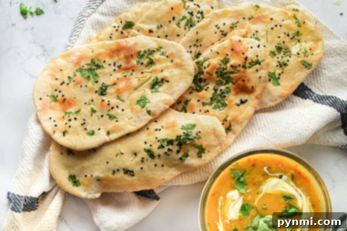 Pillowy Soft Air Fryer Naan 10 Variety of Indian dishes served with fresh naan bread, highlighting the recipe's versatility.